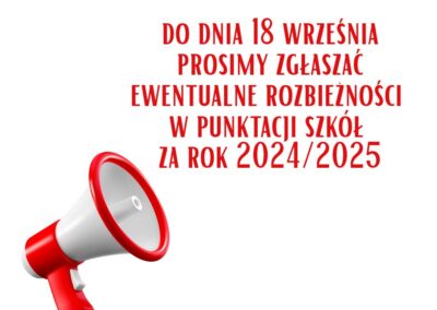 Punktacja szkół – PODSUMOWANIE roku szkolnego 2024/2025