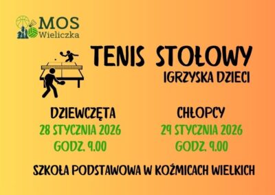 TENIS STOŁOWY – Igrzyska Dzieci – ZAPISY W SRS