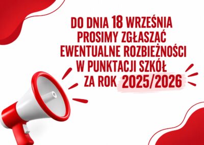 PUNKTACJA SZKÓŁ 2025/2026
